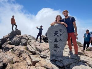 I've had a good spring season with some decent jobs. Today I finished a 2-day hiking tour with Adrian and Gamze. A beautiful young couple from Switzerland. We hiked the Jirisan loop up to Cheonwangbong 1915m, in one day. It's a steep hike. It was the longest Gamze had ever walked. And we got serene weather in a lush green Jirisan. Water skirting down creeks off its sides. Two weeks ago there was hoar frost on the top. The Baekdu-daegan in motion. They were very friendly and funny company. The next day they had arranged to stay in Gyeongju but had no transport yet. So I apped them two express bus tickets from Gwangju, direct to Gyeongju. &copy; for 'apped' belongs to me. And we drove to that vibrant terminal via Ongseongsan. One of my secret peaks in Jeollanamdo. A filler walk, after breakfast at Paris baguette and a stroll for strawberries through the five day market in Gurye. Saturdays in the counties of Korea are always lively days. Local elections now too. Democracy is a sensible game here. Ma pad haz new windows cuz - double glazed and tinted. No more heat can escape in winter. I park my car on the street, coz it blocks the wider views of the orchardz and mountains, the windows made. Space blue tint. Everything is cooler too. And it got full aircon, a new shitter and wash basin. I can spend an empty summer inside. Make six large Paektusan canvases. Even tho I am not even close to being an Aucklander, it woz warm to find out they won the Ozzie A-league in front of a massive crowd when I got home.
#hikekorea #jirisan #로저셰퍼드 #shamangod #magohalmi